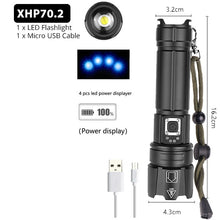 Load image into Gallery viewer, 2020 NEW YEAR Gift XHP90.2 Ultra Powerful 18650 LED Flashlight XLamp USB Rechargeable XHP70 Tactical Light 26650 Zoom Camp Torch