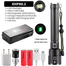 Load image into Gallery viewer, 2020 NEW YEAR Gift XHP90.2 Ultra Powerful 18650 LED Flashlight XLamp USB Rechargeable XHP70 Tactical Light 26650 Zoom Camp Torch