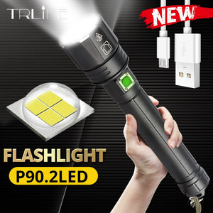 2020 NEW YEAR Gift XHP90.2 Ultra Powerful 18650 LED Flashlight XLamp USB Rechargeable XHP70 Tactical Light 26650 Zoom Camp Torch