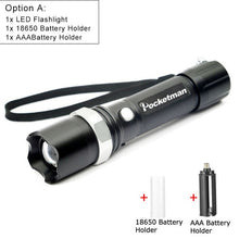 Load image into Gallery viewer, LED flashlight Tactical Flashlight 5100Lumens XM-T6 Zoomable 5 Modes Lanterna LED Torch 18650 Rechargeable For Camping