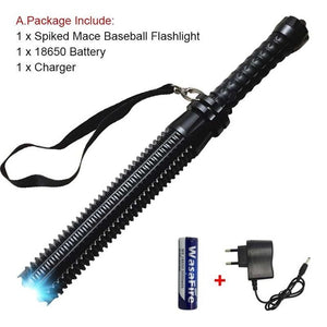 Sets Powerful Zoomable XML Q5 Led Flashlight Telescopic Self Defense Stick Tactical Baton Rechargeable Flash Light Torch 18650